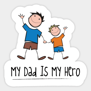 My dad is mu hero drawing sketch cute vector Sticker